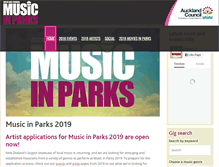 Tablet Screenshot of musicinparks.co.nz